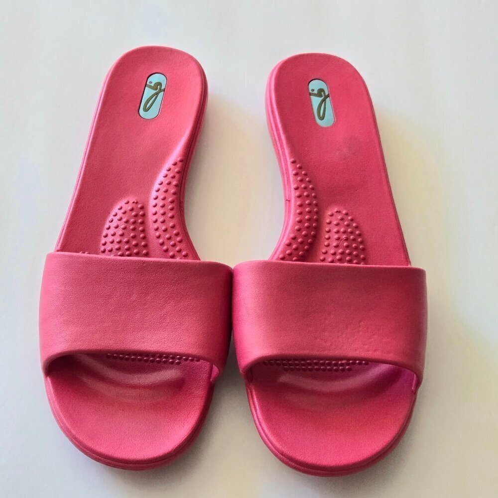 OKA-B Grace Pink Spa Style Ergonomic Slides Sandals Women's LL (11-12)